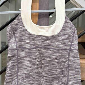 Lululemon top - Gray and White w/Shelf Bra